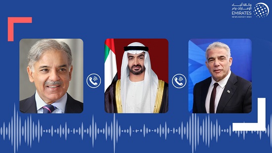 رئيس الدولة يتلقى اتصالين من رئيسي وزراء باكستان وإسرائيل للتهنئة بعيد الأضحى