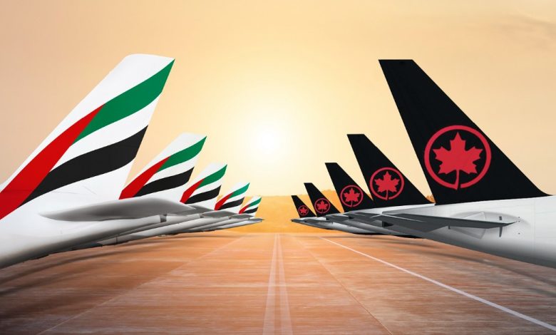 طيران الإمارات وطيران كندا تُبرمان شراكة استراتيجية لتبادل الرموز