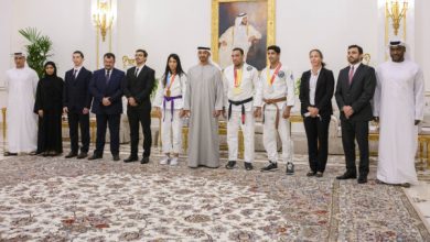 رئيس الدولة يستقبل أبطال الإمارات للجوجيتسو الفائزين بدورة الألعاب العالمية 2022