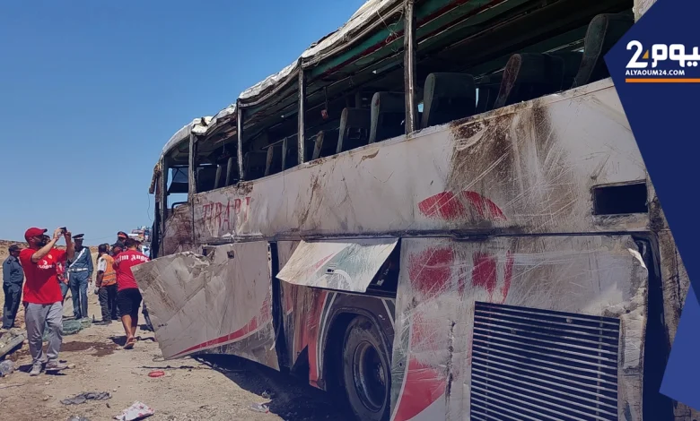 ‎مصرع 20 شخصا و34 مصابا في حادث انقلاب حافلة نواحي خريبكة -فيديو