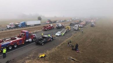 كارثة على طريق سريع بولاية أمريكية.. تصادم حوالي 60 سيارة بسبب الضباب - فيديو