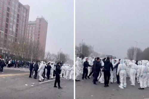 صور مزعومة لاحتجاجات داخل مصانع فوكسكون في الصين