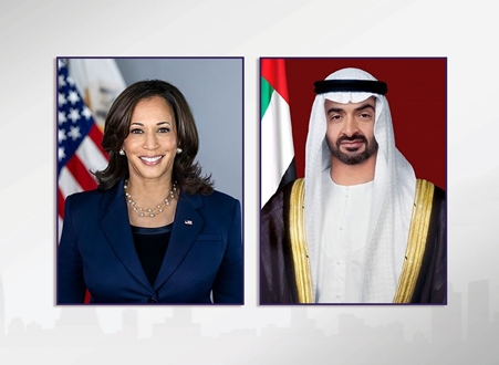 رئيس دولة الإمارات يتلقى اتصالاً هاتفياً من نائبة الرئيس الأمريكي