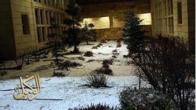 شاهد : بدء تساقط خفيف للثلج في المملكة - فيديو