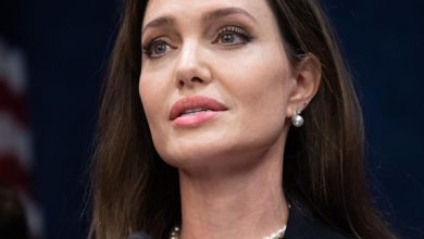 Angelina Jolie speaks during a press conference announcing a bipartisan modernized Violence Against Women Act (VAWA), on Capitol Hill in Washington, DC, on February 9, 2022. SAUL LOEB / AFPAAA