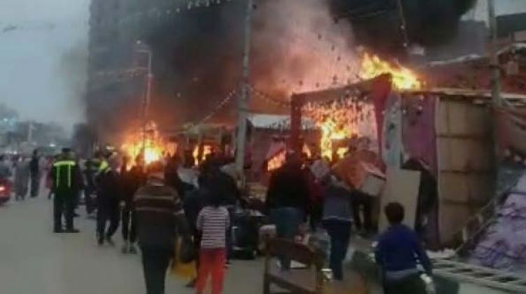 الكشف عن سبب اندلاع النيران في شادر الفوانيس بالمنصورة
