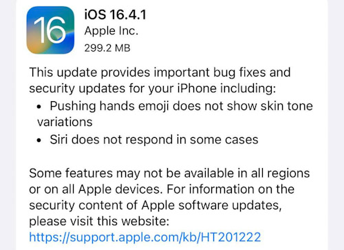 ابل تطلق تحديث iOS 16.4.1 لحل بعض مشاكل الايفون