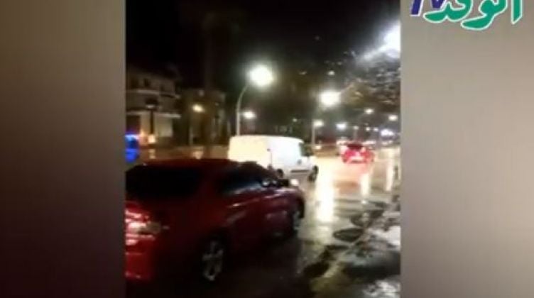 أمطار غزيرة تضرب مدينة رأس البر (فيديو)