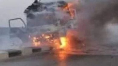 إخماد حريق سيارة في الشيخ زايد