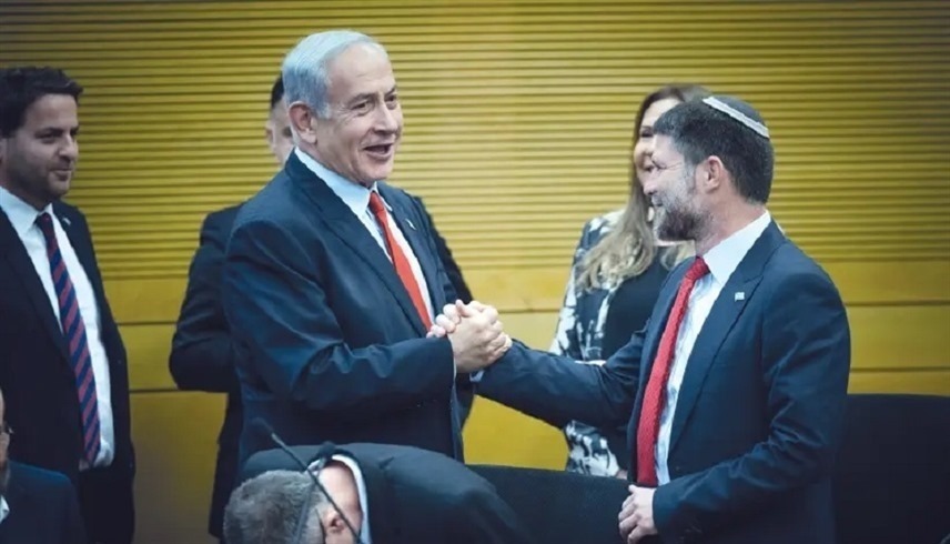 وزير المالية الإسرائيلي بتسلئيل سومتريش ورئيس الحكومة بنيامين نتانياهو (أرشيف)