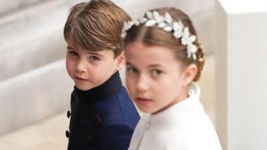 Princess Charlotte and Prince Louis of Wales arrive at Westminster Abbey in central London on May 6, 2023. DAN CHARITY / POOL / AFP