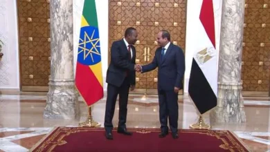 الرئاسة: السيسي بحث مع رئيس وزراء إثيوبيا قضية سد النهضة والأزمة السودانية