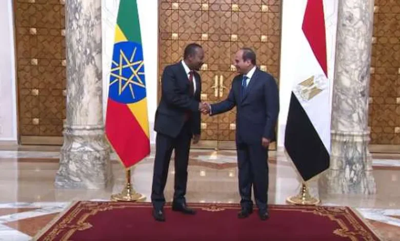 الرئاسة: السيسي بحث مع رئيس وزراء إثيوبيا قضية سد النهضة والأزمة السودانية