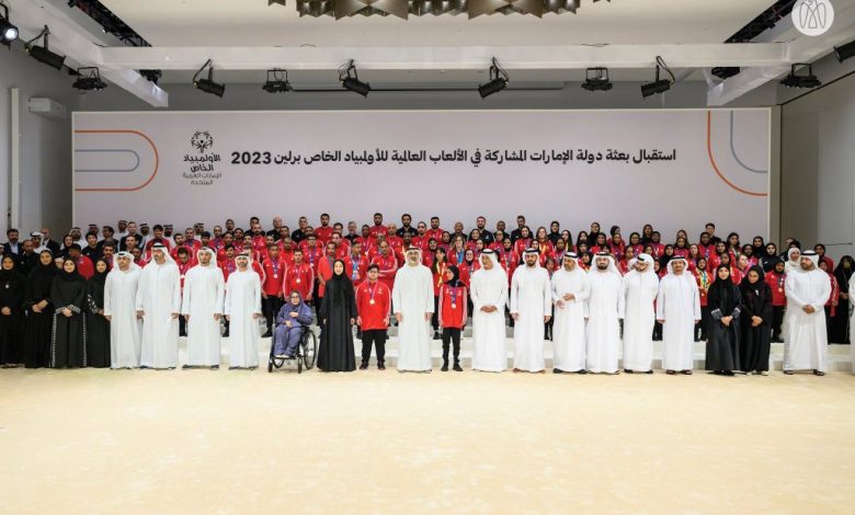 بالصور.. خالد بن محمد بن زايد يستقبل أعضاء بعثة الإمارات للأولمبياد الخاص