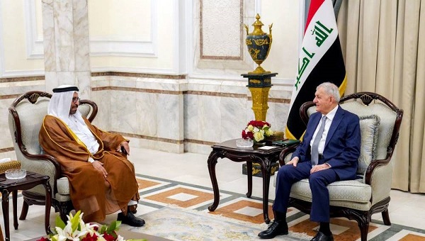 المرر يبحث تعزيز العلاقات الثنائية مع الرئيس العراقي