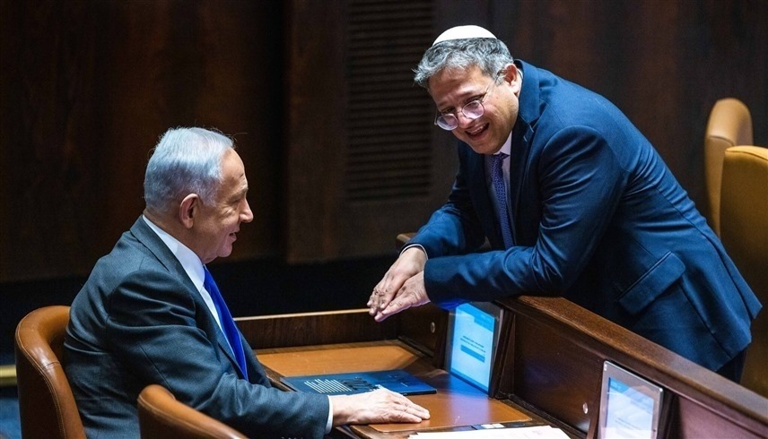 وزير الأمن القومي الإسرائيلي إيتمار بن غفير ورئيس الوزراء بنيامين نتانياهو (أرشيف)