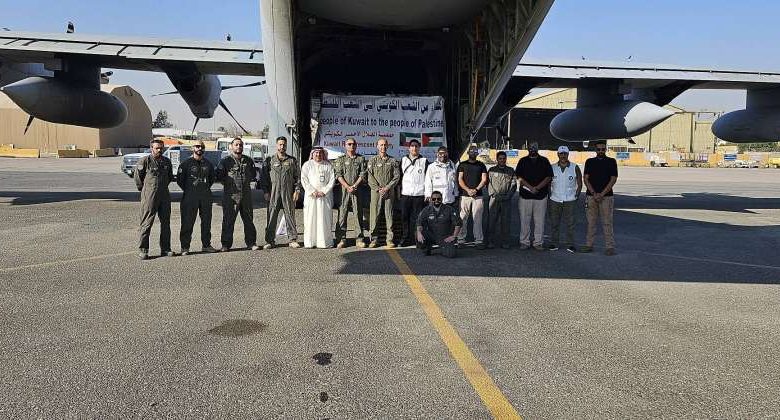 الطائرة الخامسة من الجسر الجوي الكويتي تقلع بـ 10 أطنان مستلزمات طبية إلى غزة