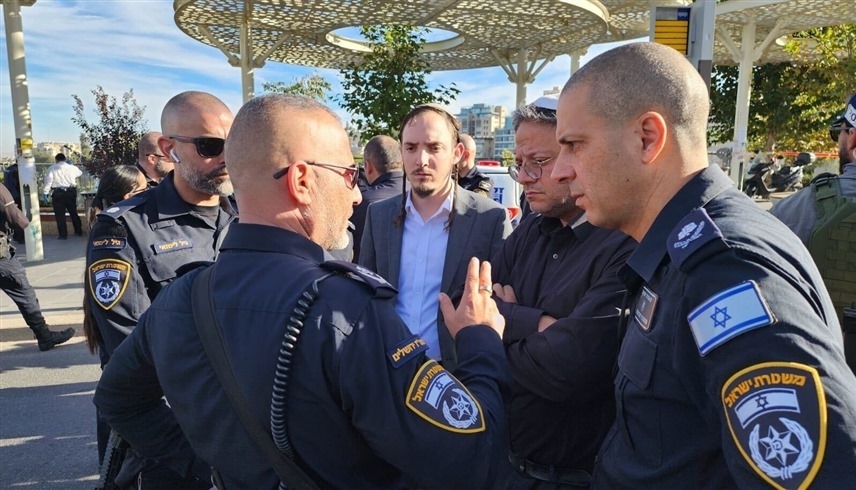 وزير الأمن الإسرائيلي ايتمار بن غفير في موقع الهجوم اليوم في القدس (إكس)