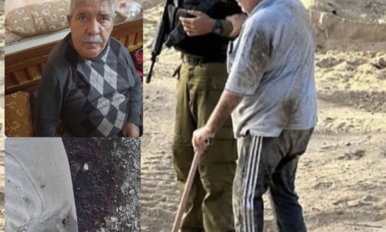 صورة| الاحتلال يروّج صورة وهو "يساعد" مسنًا في غزة ثم يقتله