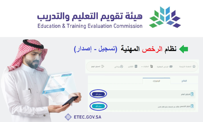 رابط نظام الرخص المهنية tpl.etec.gov.sa استعلام درجات المعلمين والمعلمات 1445